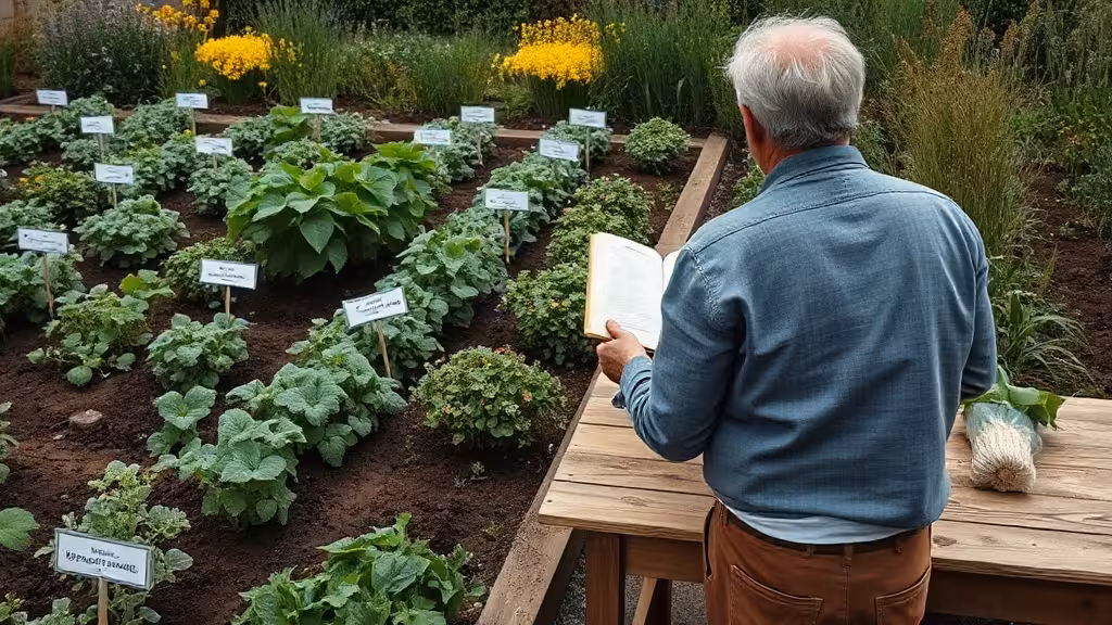 Jardin de plantes médicinales et guide botanique pour une formation en phytothérapie.